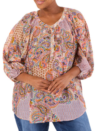 Thumbnail 1: Vince Camuto Women's Plus Paisley Print Blouse  