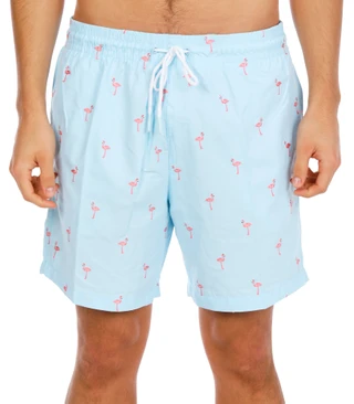 Thumbnail 1: Trunks Men's Embroidered Flamingo 3 Pocket Swim Trunks 