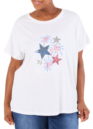 Thumbnail 1: REMI JAMES Women's Plus Star Graphic Tee  