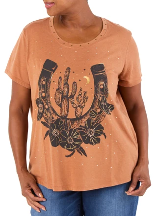 Thumbnail 1: Anneliese Women's Western Studded Tee  