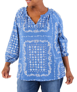 Thumbnail 1: Anneliese Women's Plus Floral Print Top  