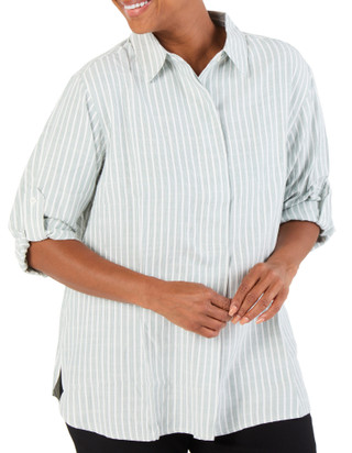 Thumbnail 1: MAX STUDIO Women's Plus Quarter Button Top  