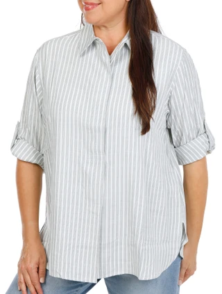 Thumbnail 1: MAX STUDIO Women's Plus Quarter Button Top  