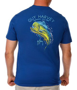 Thumbnail 5: Guy Harvey Men's Scribble Mahi Logo Graphic Tee 