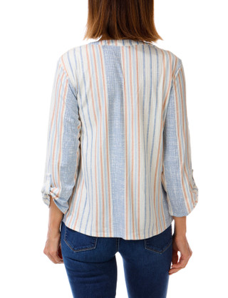 Thumbnail 2: Cure Apparel Women's Stripe  Print Top  