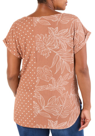 Thumbnail 2: Anneliese Women's Plus Mixed Print Top  