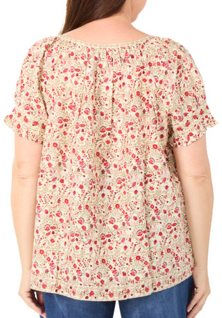 Thumbnail 2: MAX STUDIO Women's Plus Floral Print Ruffle Sleeve Top  