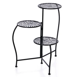 Thumbnail 1: Sagebrook Home 22" Folding 3-Tier Leaves Plant Stand Black 