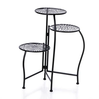 Thumbnail 2: Sagebrook Home 22" Folding 3-Tier Leaves Plant Stand Black 