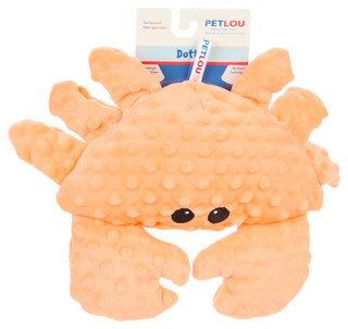 Thumbnail 1: Petlou 12" Dotty Friends Crab Plush Dog Toy 