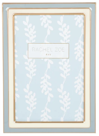 Thumbnail 1: RACHEL ZOE 4x6 Blue White Enamel Photo Frame 
