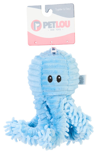 Thumbnail 1: Petlou 9" Blue Bay Octopus Plush Dog Toy 