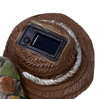 Thumbnail 4: Sagebrook Home 15in Caterpillar Solar Eyes Gray 