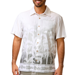 Thumbnail 1: REEL LEGENDS Men's Short Sleeve Printed Button Up Shirt 