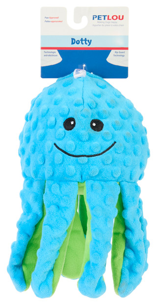 Thumbnail 1: Petlou Dotty Friends Octopus Squeaky Plush Dog Toy 