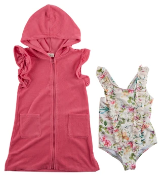 Thumbnail 1: Jessica Simpson Toddler Girls Swimsuit & Cover-Up Set 