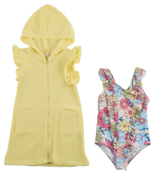 Thumbnail 1: Jessica Simpson Toddler Girls Swimsuit & Cover-Up Set 