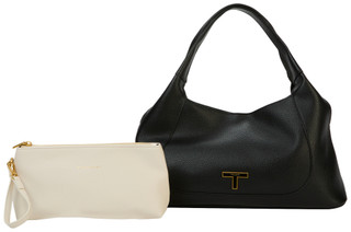 Thumbnail 1: Tahari 2 Pc Pebbled Hobo Bag & Wristlet Set 