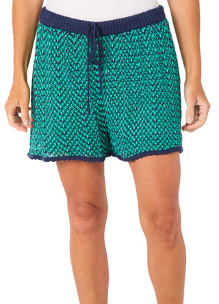 Thumbnail 1: CITY BLUES Open-Knit Crochet Pull-On Shorts 
