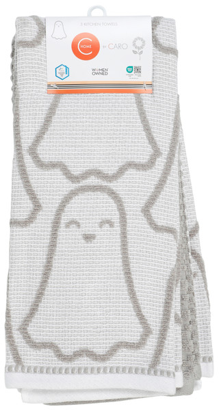 Thumbnail 1: Caro Home 3 Pk Ghost Kitchen Towels Set 