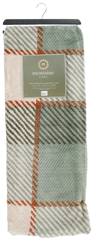 Thumbnail 1: Montaine Lane 50x70 Soft Printed Jacquard Plush Throw Blanket 