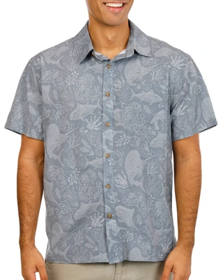 Thumbnail 2: REEL LEGENDS Men's Moisture Wicking Button Down Polo Shirt 