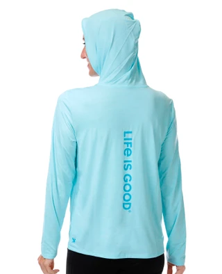 Thumbnail 2: Life is Good Women's Long Sleeve UPF 50 Hoodie Shirt 