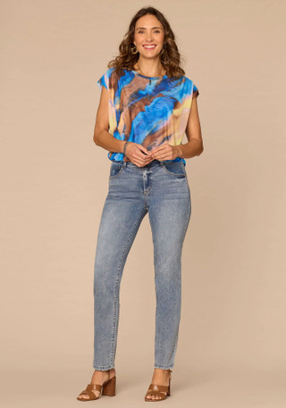 Thumbnail 3: Democracy Women's Short Sleeve Pleated Bubble Hem Top 