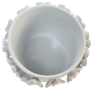 Thumbnail 2: Sagebrook Home 8" Ceramic Floral Applique Planter 