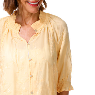 Thumbnail 3: Democracy Women's Puff Sleeve Button Down Printed Woven Top 