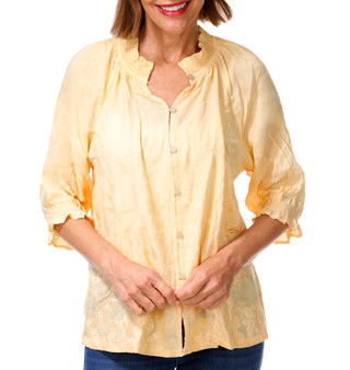 Thumbnail 1: Democracy Women's Puff Sleeve Button Down Printed Woven Top 