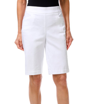 Thumbnail 1: Coral Bay Women's Silver Flower Chain Bermuda Shorts 