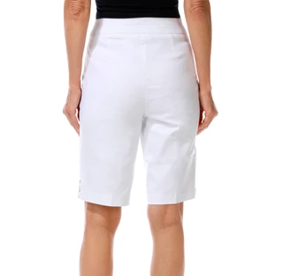 Thumbnail 2: Coral Bay Women's Silver Flower Chain Bermuda Shorts 