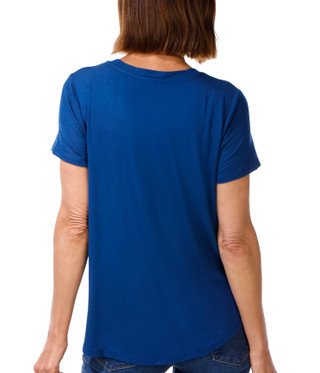 Thumbnail 2: RIO & RIAN Petite Short Sleeve American Flag Top 