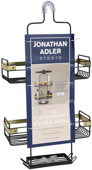 Thumbnail 2: Jonathan Adler 3 Tier Extra Wide Shower Caddy  