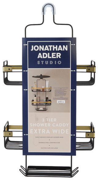 Thumbnail 3: Jonathan Adler 3 Tier Extra Wide Shower Caddy  
