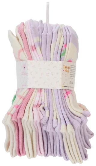 Thumbnail 2: Dream Pink Girls 20 Pk Printed No Show Socks 