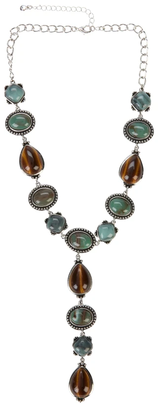 Thumbnail 1: C&C California Silver Tone Western Stone Necklace 