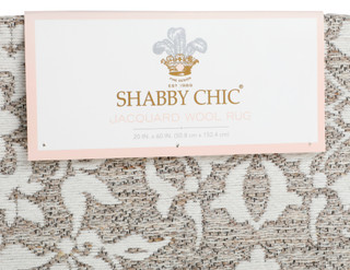 Thumbnail 2: SHABBY CHIC 20x60 Jacquard Wool Accent Rug 