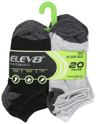Thumbnail 1: ELEV8 Boys 20 Pk No Show Socks 