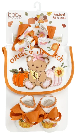 Thumbnail 1: Baby Essentials Baby Girls 3 Pc Harvest Headband Set  