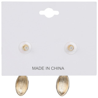 Thumbnail 2: XOXO Gold Tone Football Drop Earrings with Rhinestone Bow Accent 