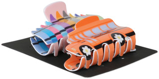 Thumbnail 2: Noir 2 Pk Back-to-School Bus Hair Claw Clip Set 