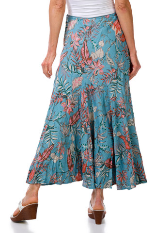 Thumbnail 3: Nostalgia Women's Tropical Feather Maxi Skirt 