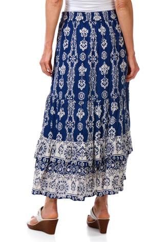 Thumbnail 2: Lola P Women's Aztec Ruffle Maxi Skirt 