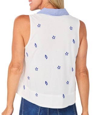 Thumbnail 2: Philosophy Sleeveless Satin Split Neck Blouse 
