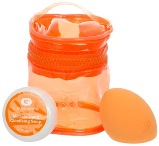 Thumbnail 1: Real Techniques 2-Piece Blend & Cleanse Makeup Sponge Set with Bag 