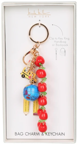 Thumbnail 1: Nicole Miller Back-to-School Bag Charm & Keychain 