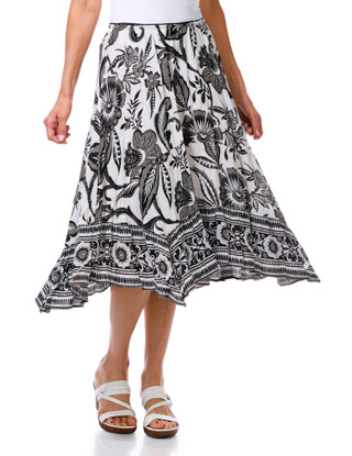 Thumbnail 2: Lola P Women's Tropical Floral Midi Skirt 