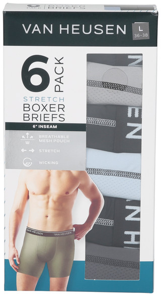 Thumbnail 1: Van Heusen Men's 6 Pk Stretch Boxer Briefs  